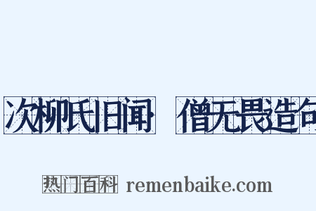 次柳氏旧闻·僧无畏造句是什么意思的图片